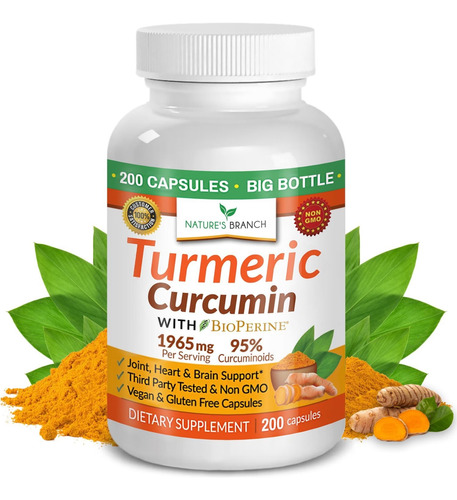 Natures Branch Suplemento Turmeric Curcumin Extracto Pimient Sin Sabor