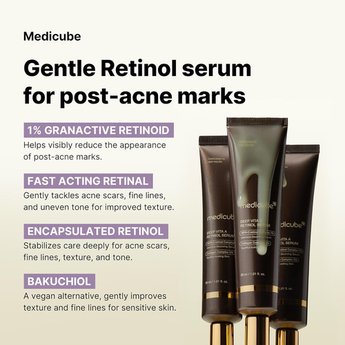 Medicube Serum Retinol Deep Vita A - Cuidado Facial 30ml Todo Tipo De Piel Día/noche