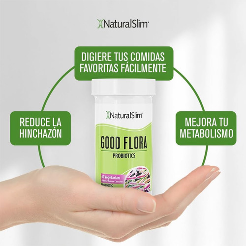 Naturalslim Good Flora Probióticos Salud Digestiva 60 Cap Sin Sabor