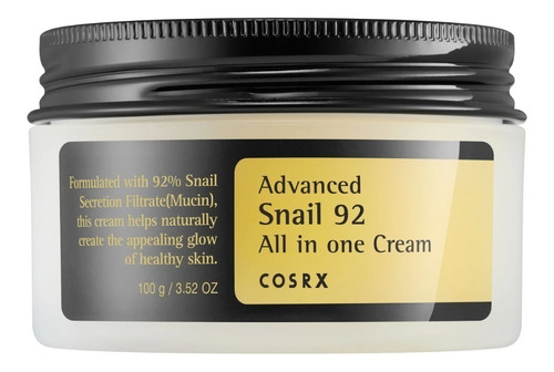 Crema Corena Advanced Snail 92 All In One Cream Cosrx Día/noche Para Piel Sensible De 100ml/100g