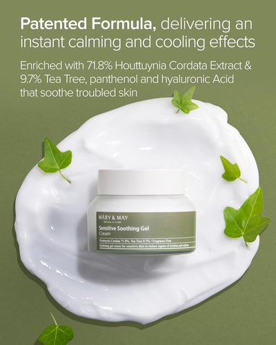 Mary&may Sensitive Soothing Gel Crema Calmante Sensible Mixta Sensible Día/noche