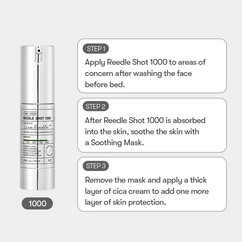 Vtcosmetics Reedle Shot 1000 Renovación Celular Cica Reedle Todo Tipo De Piel Noche