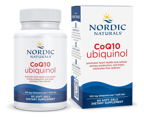 Ubiquinol 100 Mg Coq10 Nordic Naturals Salud Corazón Cerebro Sin Sabor