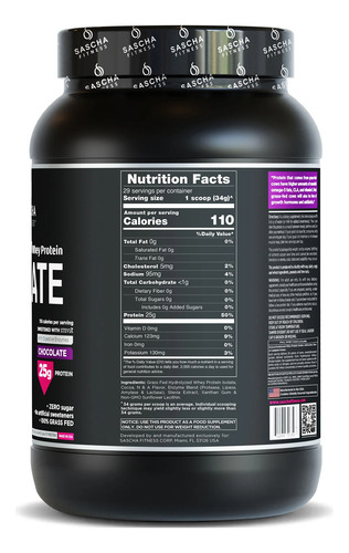 Proteína Sascha Fitness Whey Protein Isolate- Varios Sabores