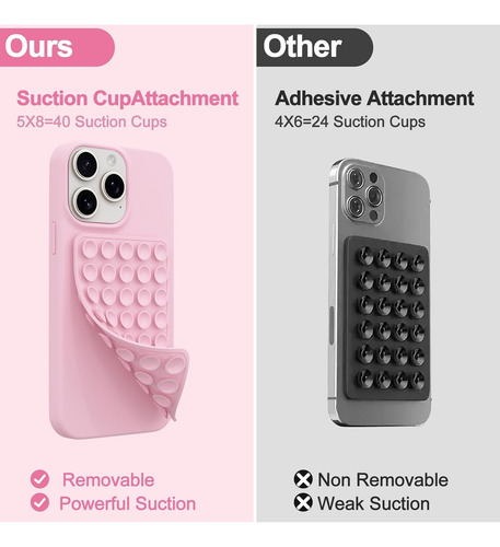 Sopapa Soportes De Silicona Telefono Con Agarre Adhesivo Rosa Pálido Ventosas De Doble Cara