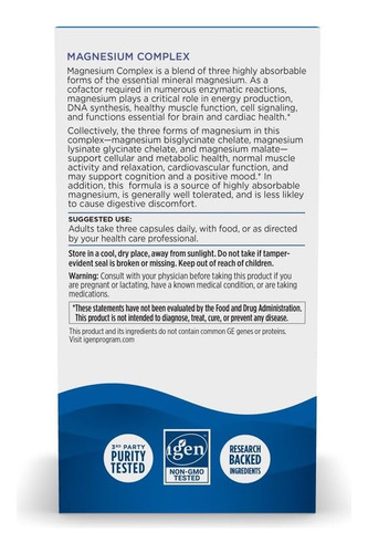 Nordic Naturals Magnesium Complex X90 | 225 Mg Magnesio Sin Sabor