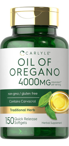 Carlyle Suplemento Aceite De Orégano 4000 Mg-  Potencia Máx Sin Sabor