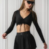 Alo Yoga Pollera Falda Deportiva Mesh Baseline Tennis Negro Mesh Baseline S - 4