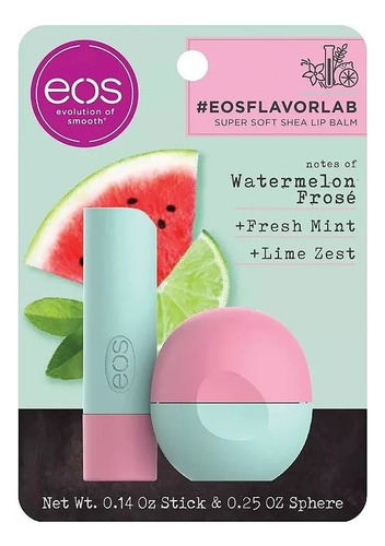 Eos, Kit Com 2 Lip Balm, Watermelon Frosé, Fresh Mint E Lime