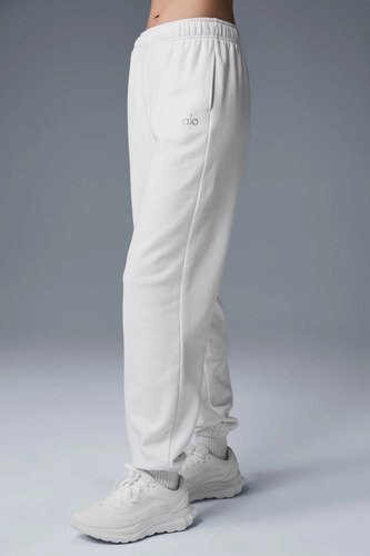 Alo Yoga Pantalón Jogger Deporti Accolade Sweatpant Unisex Blanco French Terry L - 12