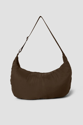 Alo Yoga Bolso Cartera Om The Go Gym Sling Bag Marrón Oscuro Lisa Marrón Oscuro