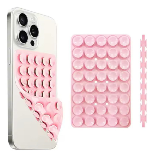 Sopapa Soporte Celular Ventosa Doble Antideslizante 10x6.4cm Rosado