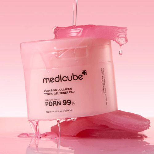 Medicube Pdrn Pink Colageno Tonico Gel - 70 Almohadillas Mixta Día/noche