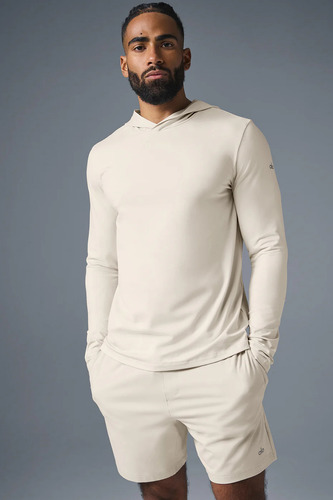 Alo Yoga Remera De Manga Larga Con Capucha Para Hombre Conqu Bone Conquer Reform Long Xl Lisa