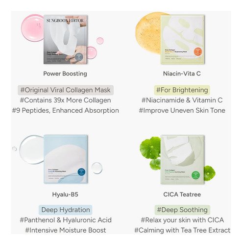 Mascarilla Facial Colágeno Sungboon Hidratante Noche Tiktok Todo Tipo De Piel