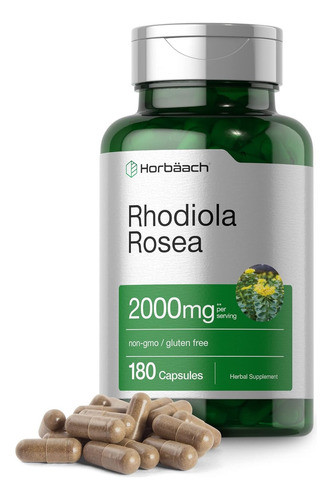 Horbäach Suplemento  Rhodiola Rosea Energía Y Bienestar Sin Sabor