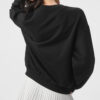 Alo Yoga Remera Ccolade Crew Neck Pullover Suéter De French Negro French Terry Con Textura Lisa Por Fuera Y Afelpada Por Dentro S - 32