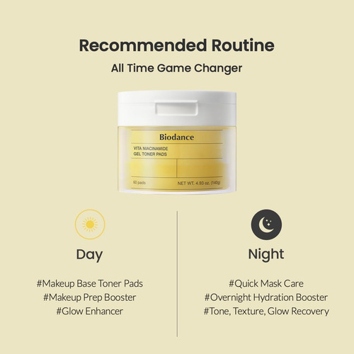 Biodance Vita Niacinamide Gel Tonico Pads 60 Almohadillas