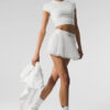 Alo Yoga Pollera Falda Deportiva Mesh Baseline Tennis Blanco Mesh Baseline S - 4