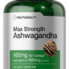 Horbäach Ashwagandha Max Strength 450 Mg Suplemento Herbal Sin Sabor