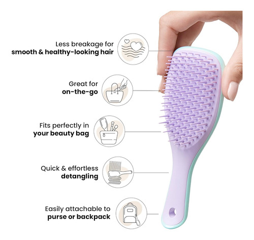 Tangle Teezer El Mini Cepillo Desenredante Para Cabello Violeta