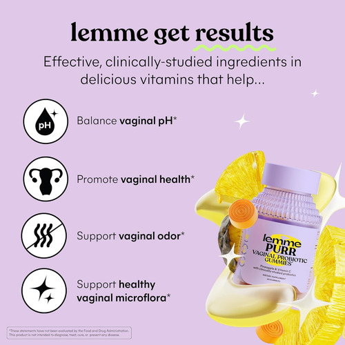 Kardashian Lemme Purr Probióticos Vaginales 60 Gomitas Anana Ananá
