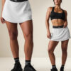 Alo Yoga Pollera Short Deportiva Match Point Skirt Original Blanco Xs - 2