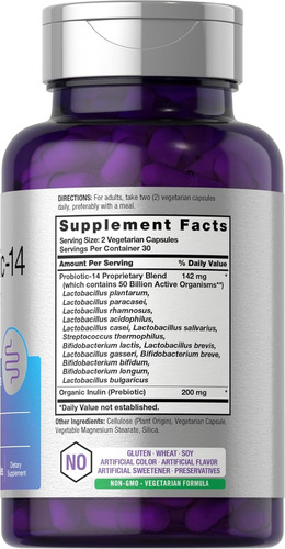 Horbäach Probiotic-14 50 Billion Salud Digestiva Avanzada Sin Sabor