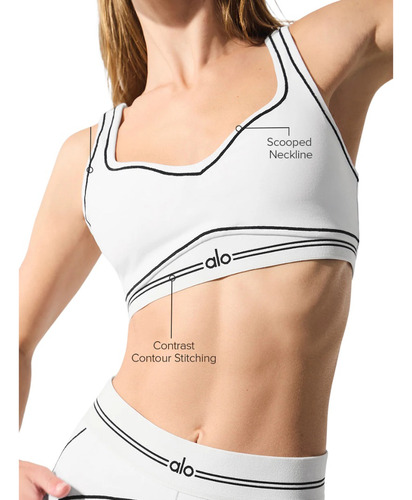 Alo Yoga Corpiño Deportivo Airbrush  Original Blanco Alisa La Silueta L
