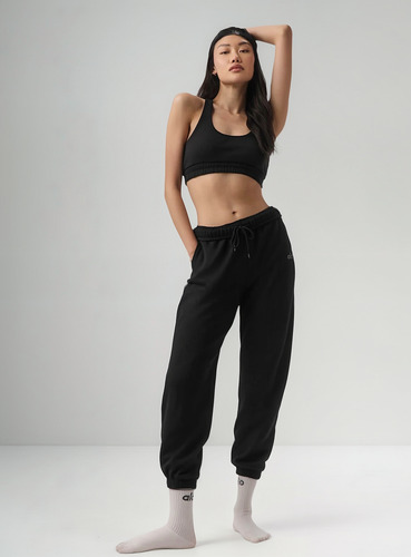 Alo Yoga Pantalón Jogger Deporti Accolade Sweatpant Unisex Negro French Terry Xs - 2