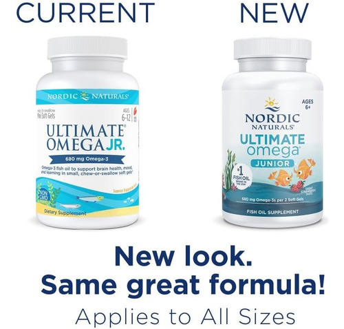 Omega 3 Nordic Naturals Ultimate Omega Junior Niños Sabor Frutilla 90 Softgel