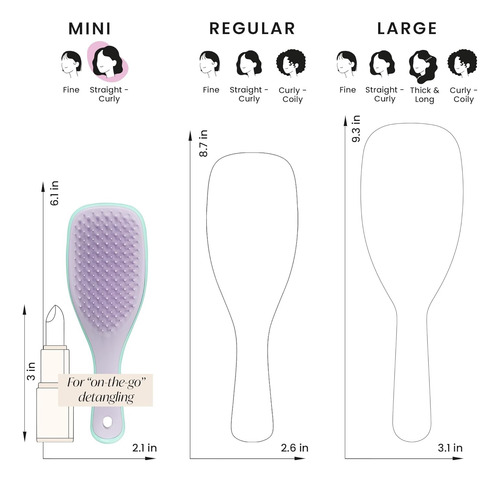 Tangle Teezer El Mini Cepillo Desenredante Para Cabello Violeta