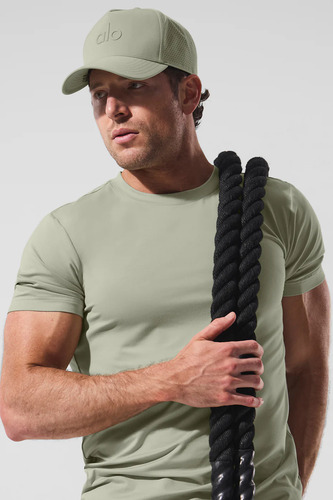 Alo Yoga Gorra Performance District Trucker Original Verde Limón Talle Unico Performance District
