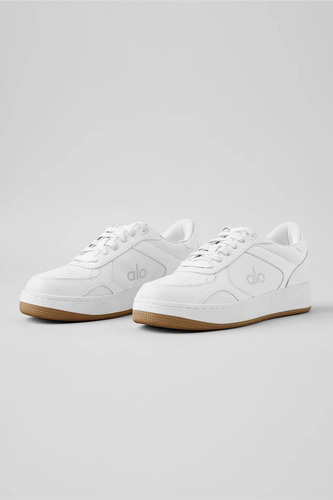 Alo Yoga Zapatillas Deportivas Casuales Recovery Mode Sneake Blanco Cuero Vegano Faux Leather 46.5 Ar
