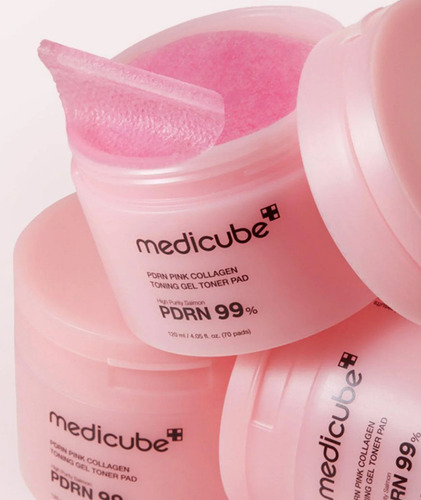Medicube Pdrn Pink Colageno Tonico Gel - 70 Almohadillas Mixta Día/noche
