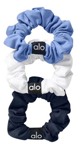 Alo Yoga Fresh Mini Scrunchie (3-pack) Colitas De Cabello Celeste Azul Y Blanco Fresh Mini Scrunchie