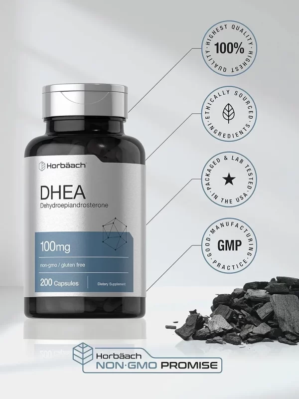 Horbäach Dhea 100 mg Suplemento De Apoyo Hormonal Natural