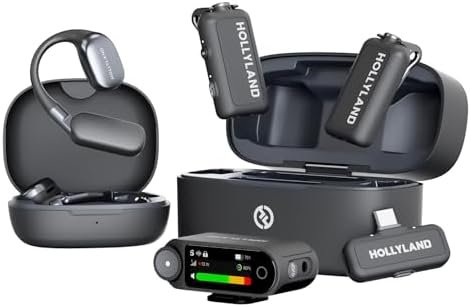 Hollyland Lark MAX 2 Ultimate – Micrófono Inalámbrico 2TX + 2RX + Auriculares OWS + Estuche de Carga (Open Box)