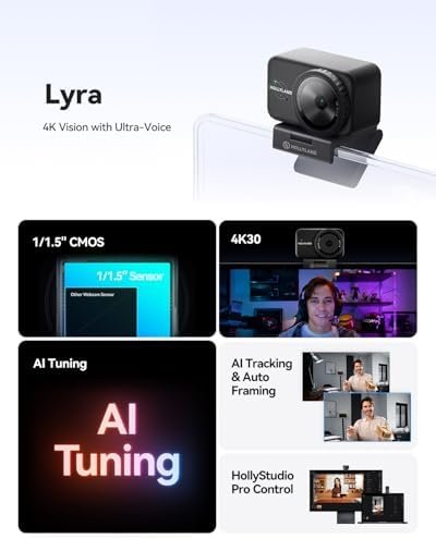 Hollyland Lyra Webcam UHD 4K 50MP con Sensor de 1/1.5", PDAF y Seguimiento con IA (Open Box) - Imagen 2