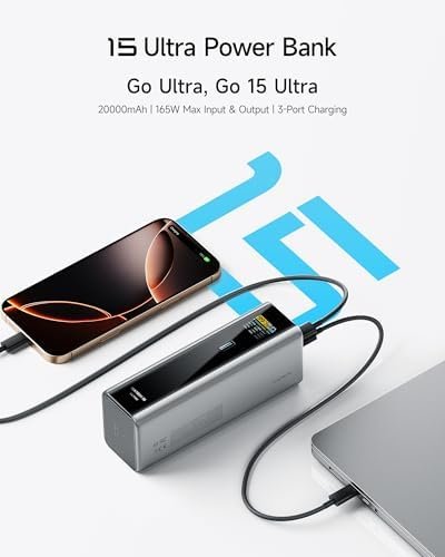CUKTECH 15 Ultra Power Bank para Laptop 20.000 mAh 140 W con Pantalla Inteligente - Imagen 2