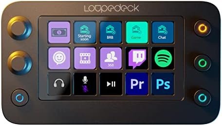 Loupedeck Live S Consola de Streaming con Botones Táctiles LED, Diales y Botones RGB – PC y Mac (Usado)