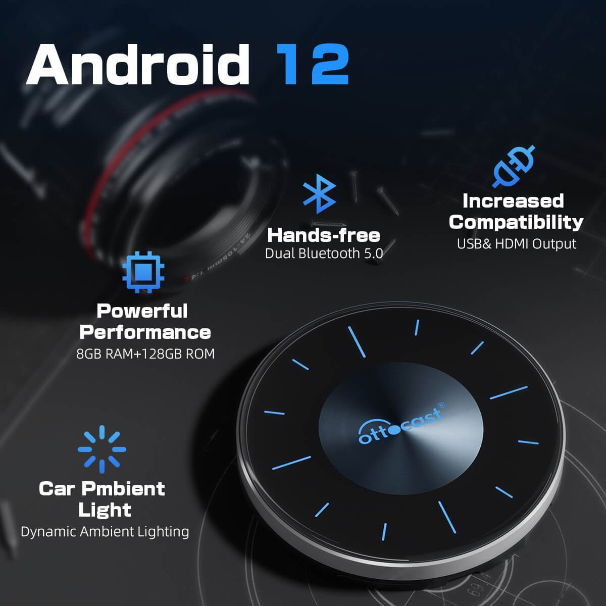 Ottocast OttoAibox P3 CarPlay AI Box 8GB + 128GB – CarPlay y Android Auto Inalámbrico con Android (Open Box) - Imagen 6