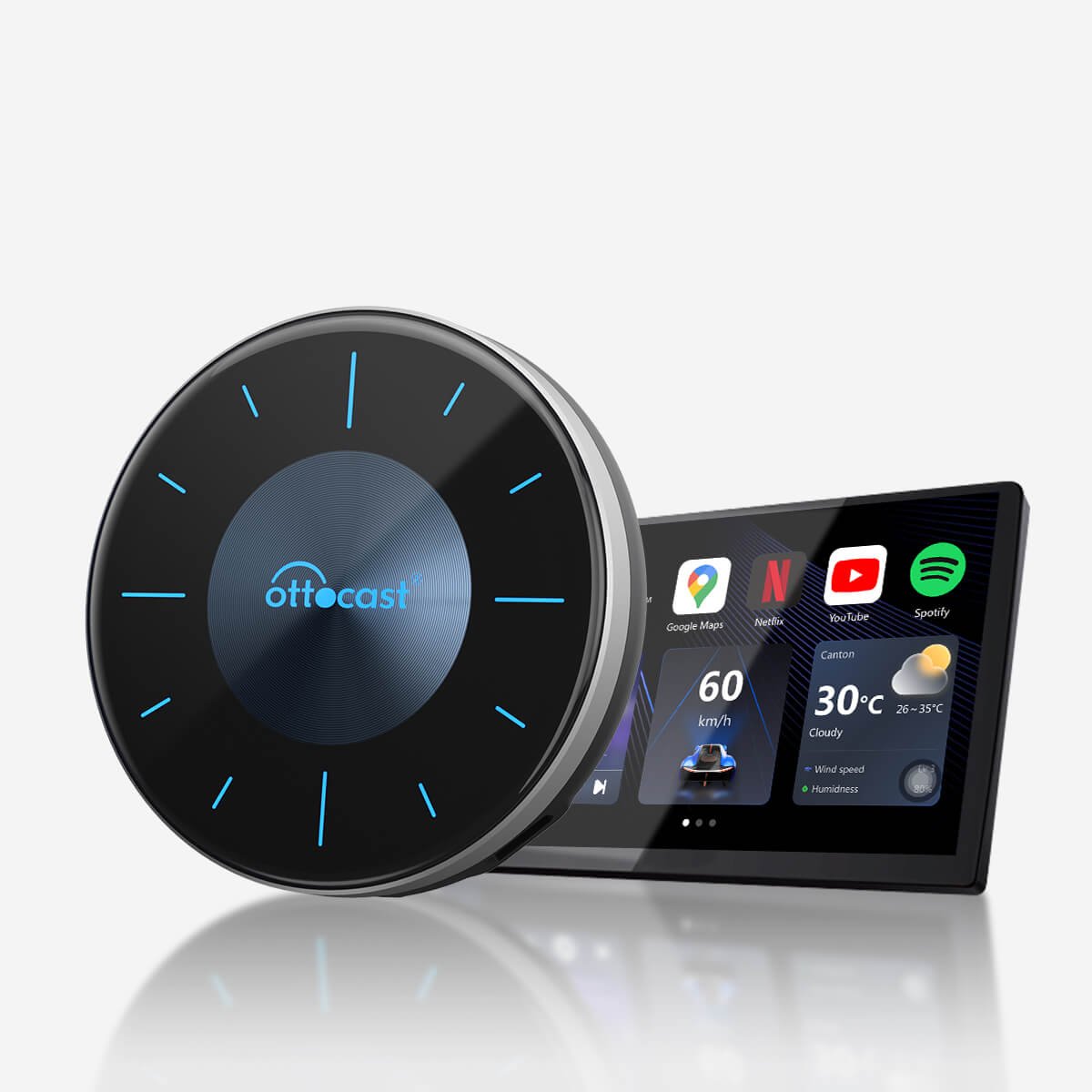 Ottocast OttoAibox P3 CarPlay AI Box 8GB + 128GB – CarPlay y Android Auto Inalámbrico con Android (Open Box)